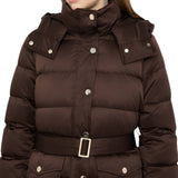 Piumino donna lungo con cappuccio