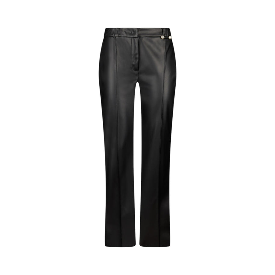 Pantaloni donna flare in tessuto spalmato