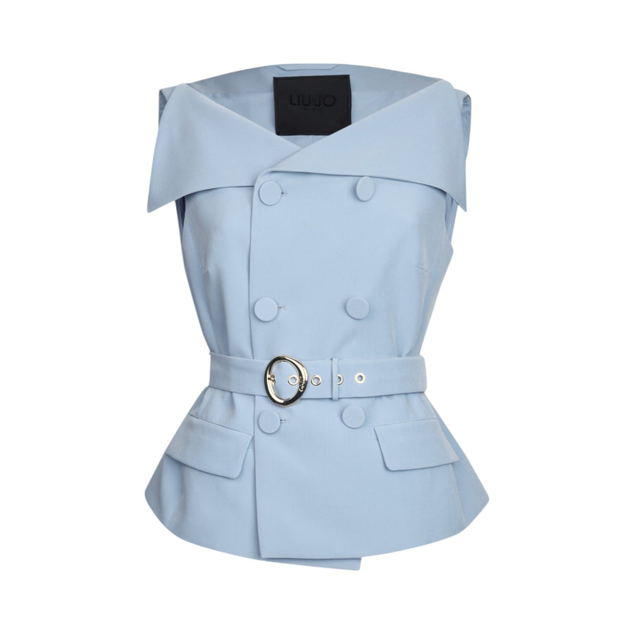 Gilet donna doppiopetto con cintura