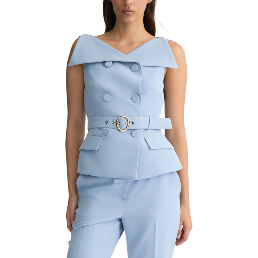 Gilet donna doppiopetto con cintura