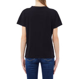 T-shirt donna con stampa e strass