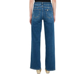 Jeans donna flare cropped con cintura