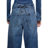 Jeans donna baggy con stringhe