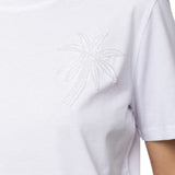 T-shirt donna over con ricamo palme