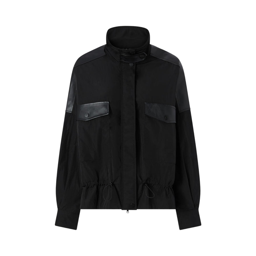 Giacca donna nera con coulisse regolabile