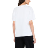 T-shirt donna con ricamo e strass