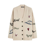 Cardigan donna over in filato di lana