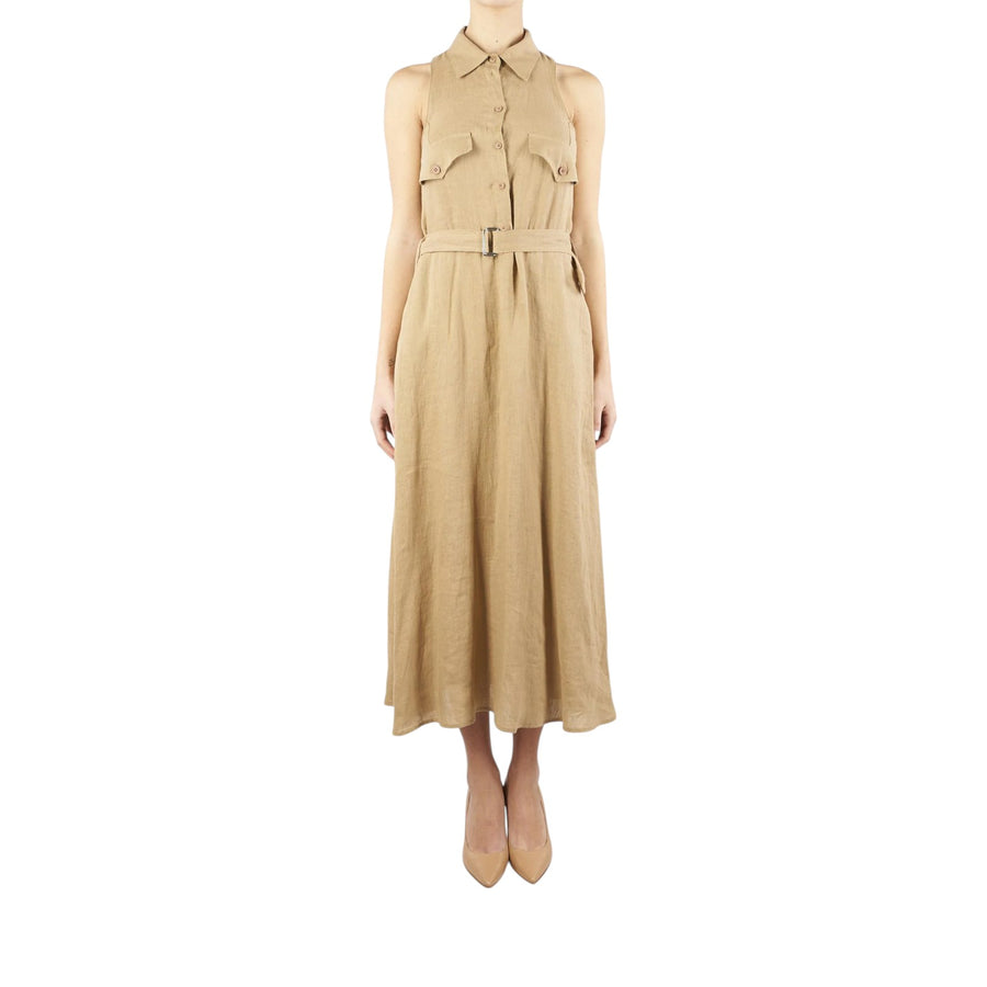 Abito donna chemisier Beige in lino