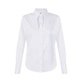 Camicia donna in cotone con cut-out e ricami