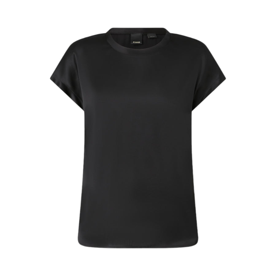 Blusa donna a maniche corte in misto seta