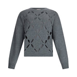 Maglia donna 100% lana con cut-out