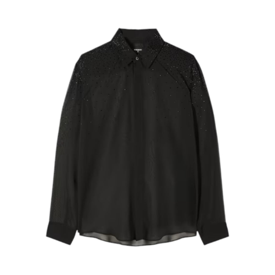 Camicia uomo leggera fluida con strass