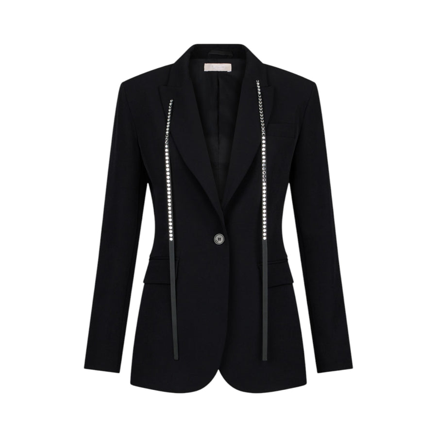 Blazer donna nero con strass