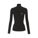 Maglia donna a costine con taschino