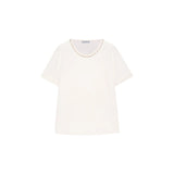 T-shirt donna con scollo ricamato