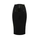 Gonna donna in neoprene con dettagli corsetto