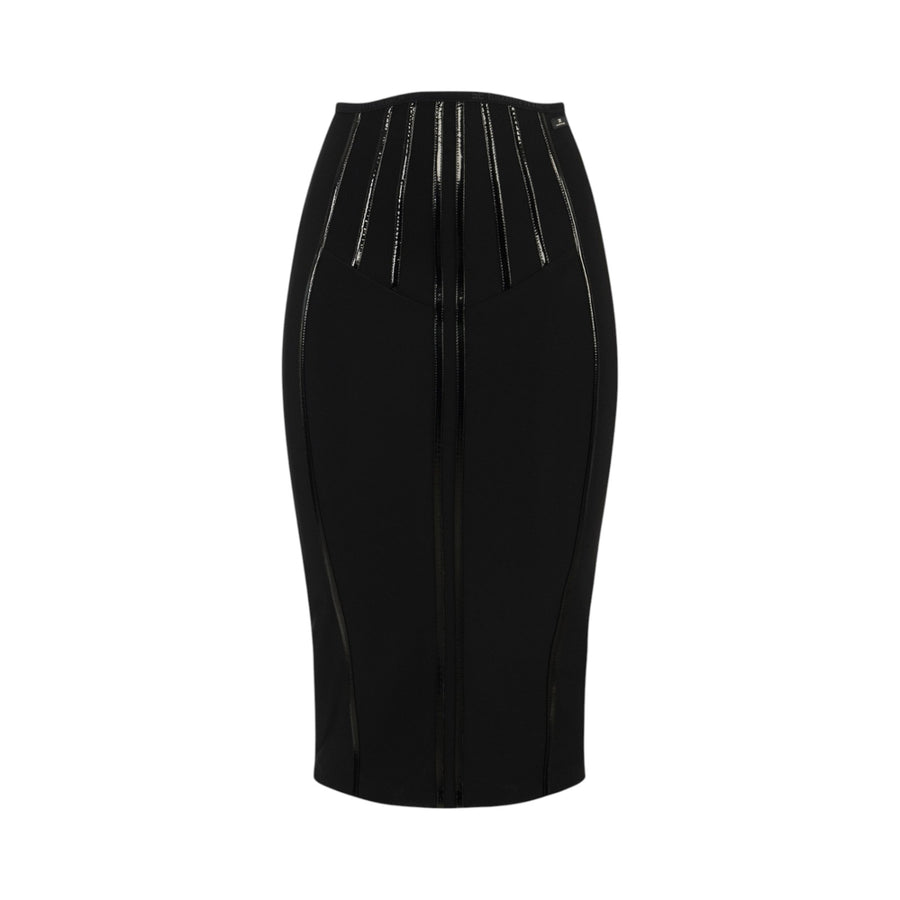 Gonna donna in neoprene con dettagli corsetto