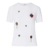 T-shirt donna con ricami gioiello