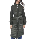 Cappotto donna trapuntato in nylon con dettagli in lana