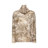 Maglia donna animalier con collo staccabile