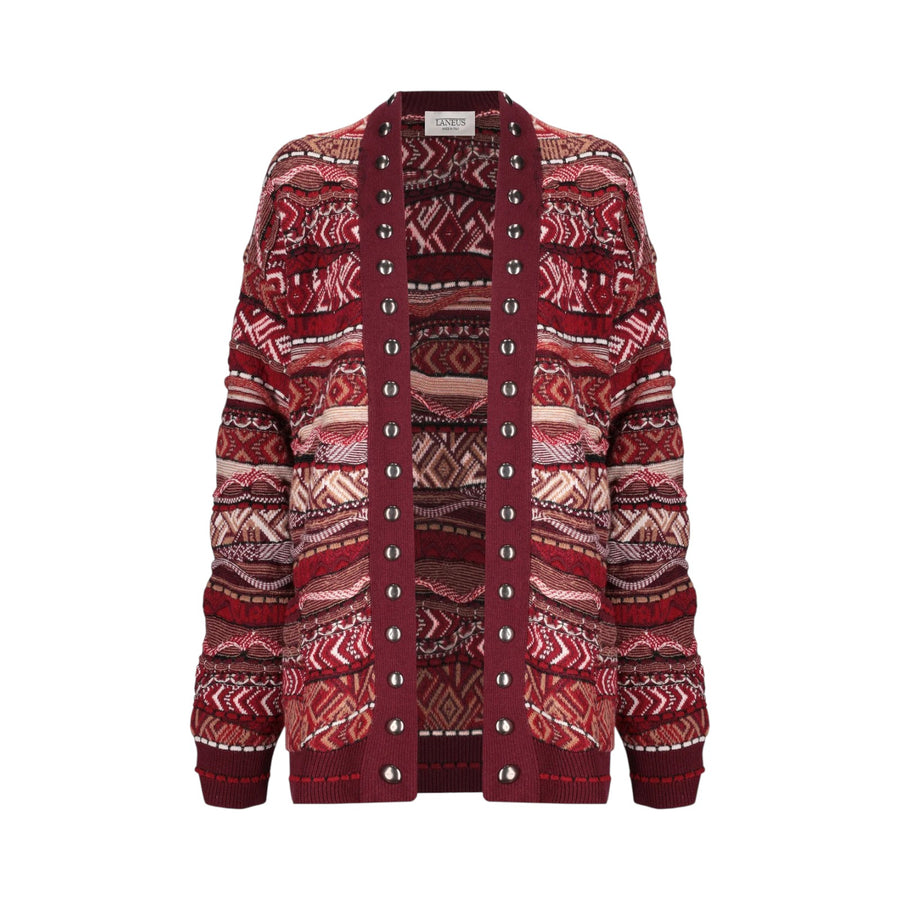 Cardigan donna oversize iconic jacquard