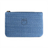 Pochette donna in rafia con logo Love Birds