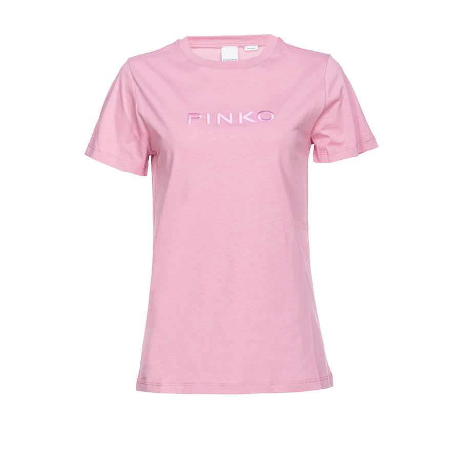 T-shirt donna  ricamo logo pinko