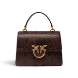 Borsa donna a mano Mini Love Bag One Top Handle Light in pelle con stampa pitone