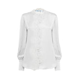 Camicia donna in raso di seta con pizzo