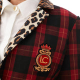 Blazer donna stampato tartan e animalier