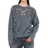 Maglia donna 100% lana con cut-out