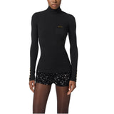 Maglia donna a costine con taschino