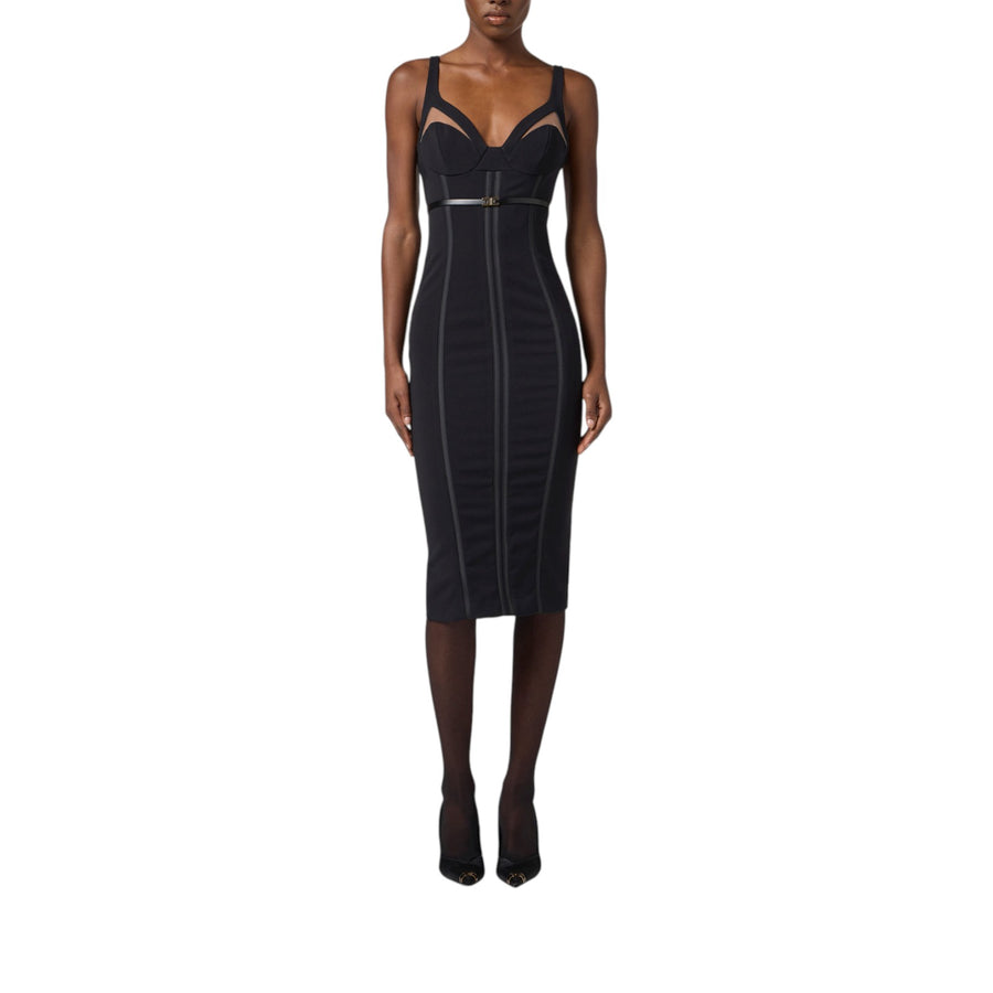 Abito donna in crêpe leggero con tulle