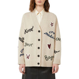 Cardigan donna over in filato di lana