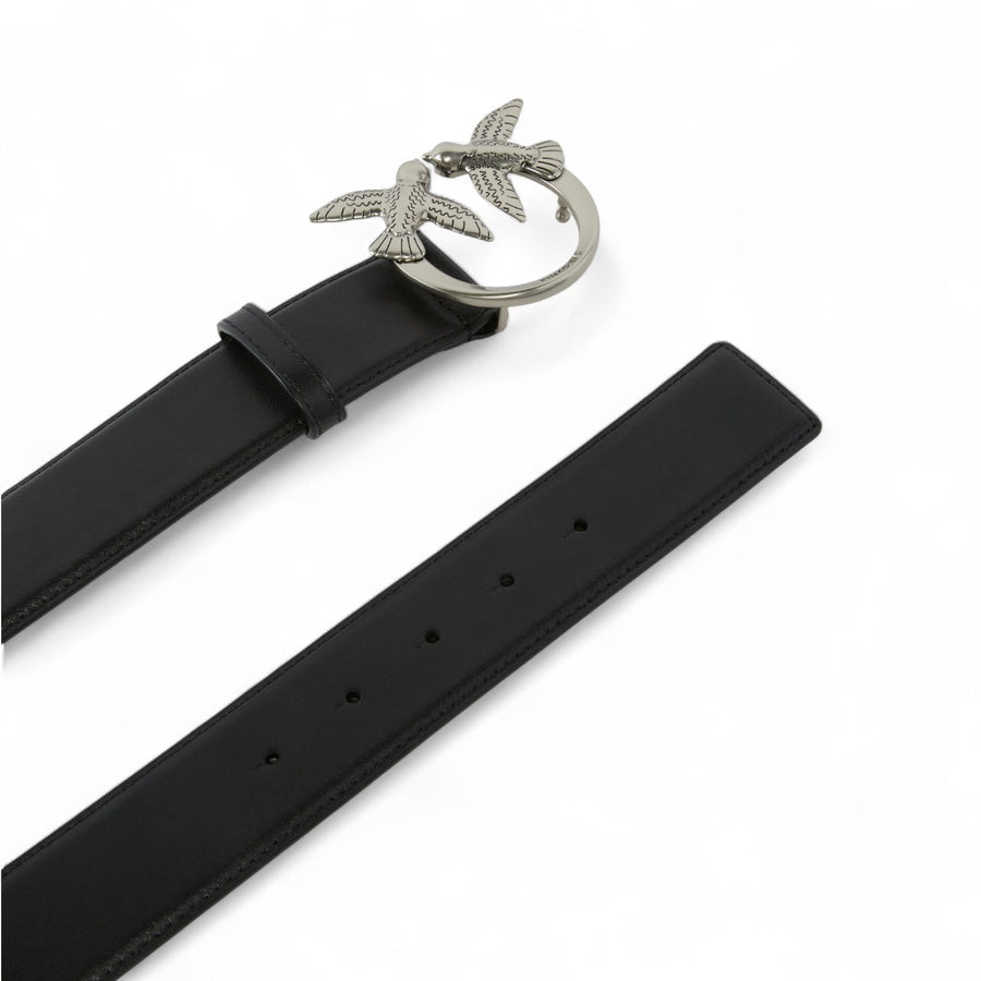 Cintura alta Love Birds in pelle 4cm