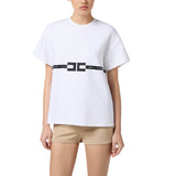 T-shirt donna in jersey di cotone pesante con logo
