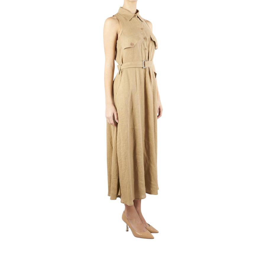 Abito donna chemisier Beige in lino