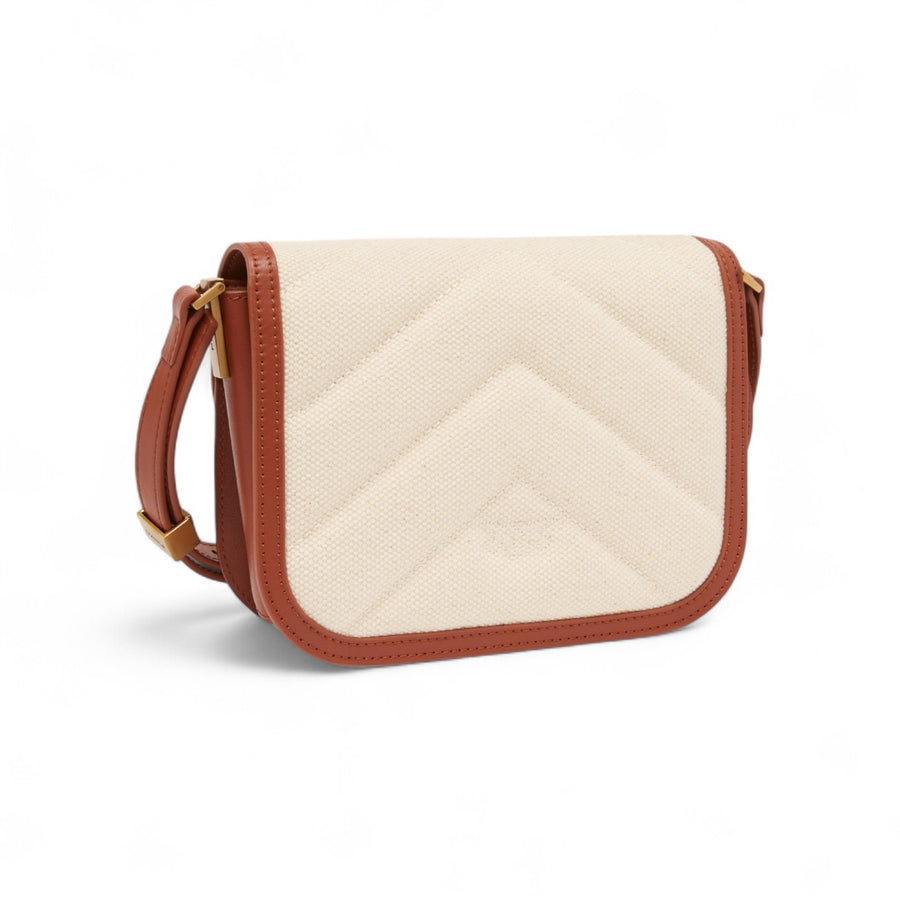 Borsa donna a spalla piccola squadrata Love Bag in canvas e pelle