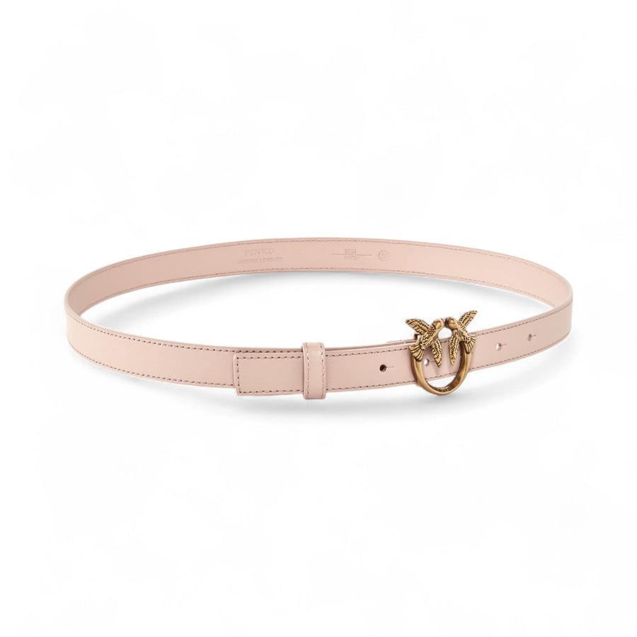 Cintura donna sottile Love Birds in pelle 2cm