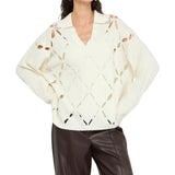 Maglia donna 100% lana con ricami gioiello