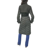 Cappotto donna trapuntato in nylon con dettagli in lana