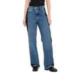 Jeans donna straight con pizzo