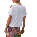 T-shirt donna con ricami gioiello