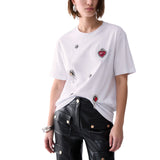 T-shirt donna con ricami gioiello