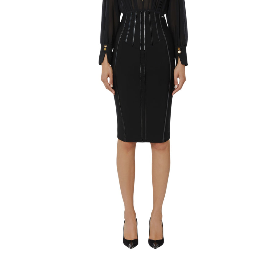 Gonna donna in neoprene con dettagli corsetto