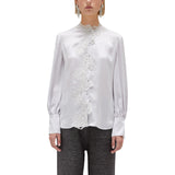 Camicia donna in raso di seta con pizzo