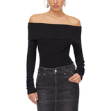 Maglia donna con scollo bardot