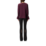 Blusa donna in raso dalla vestibilità comoda