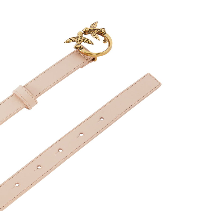 Cintura donna sottile Love Birds in pelle 2cm