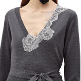 Abito donna in lana e pizzo